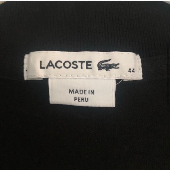 Lacoste Black Polo Size M 1/3 Button up Collar Shirt Cotton - Picture 12 of 13